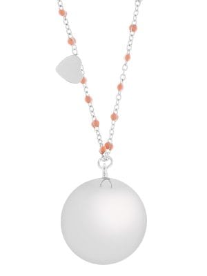Fine silver/pink | Bola zwangerschapsketting [ID-490]