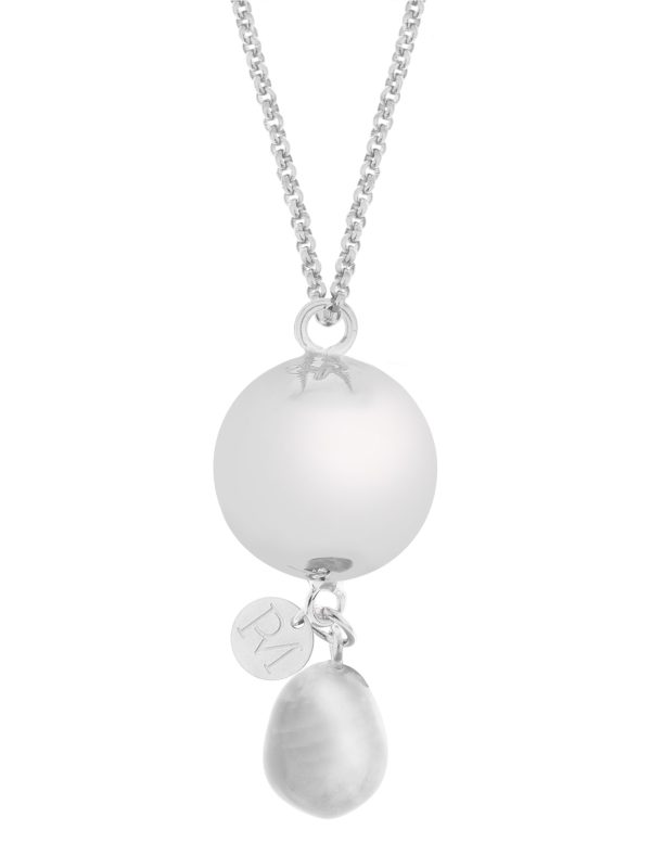 Linn grey agate | Bola zwangerschapsketting [ID-639]