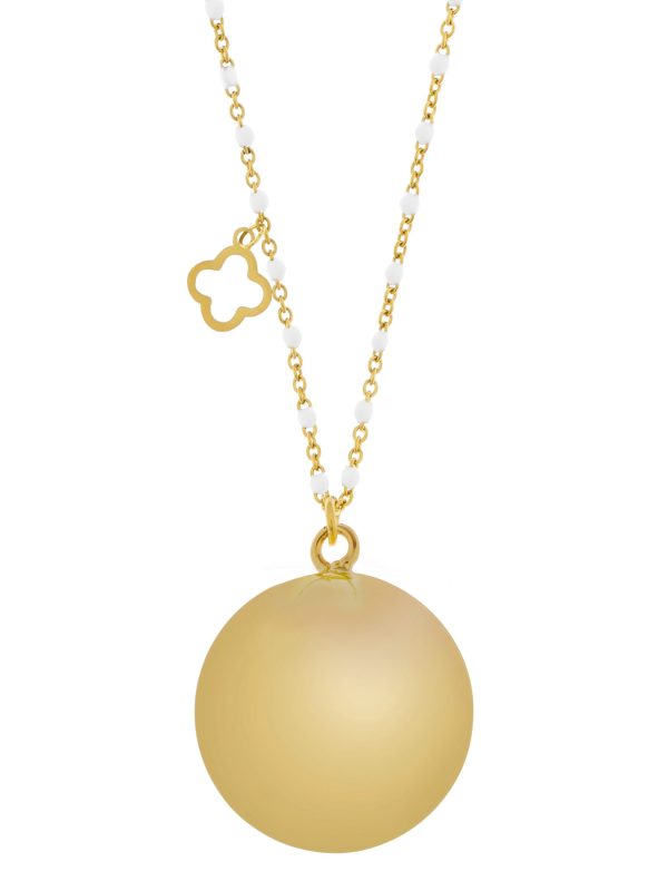 Fine gold/white| Bola zwangerschapsketting [ID-658]