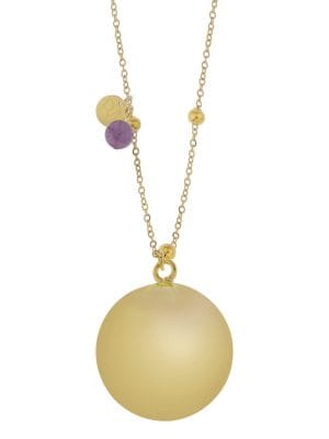 Olivia gold amethyst | Bola zwangerschapsketting [ID-660]