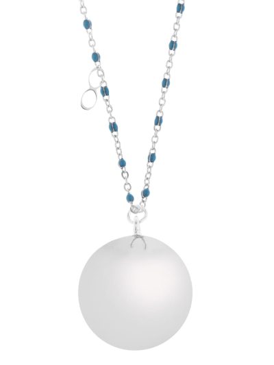Fine silver/blue | Bola zwangerschapsketting [ID-488]