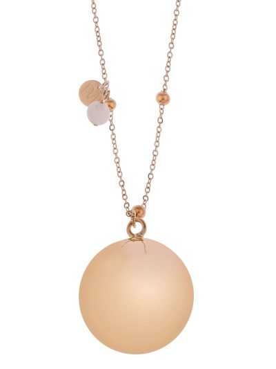 Olivia pink roze quartz | Bola zwangerschapsketting [ID-529]