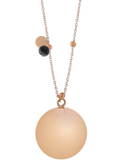 Olivia pink moss agaat  | Bola zwangerschapsketting [ID-530]