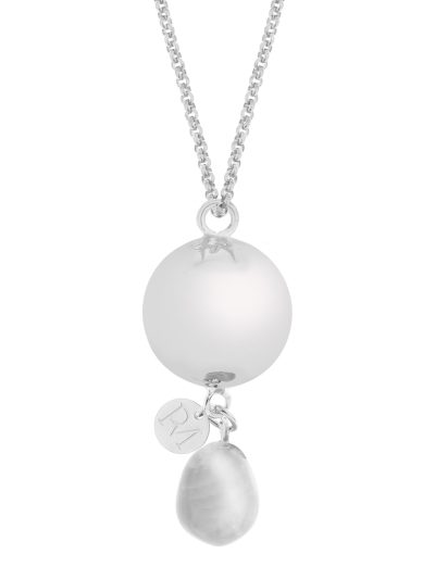 Linn grey agate | Bola zwangerschapsketting [ID-639]