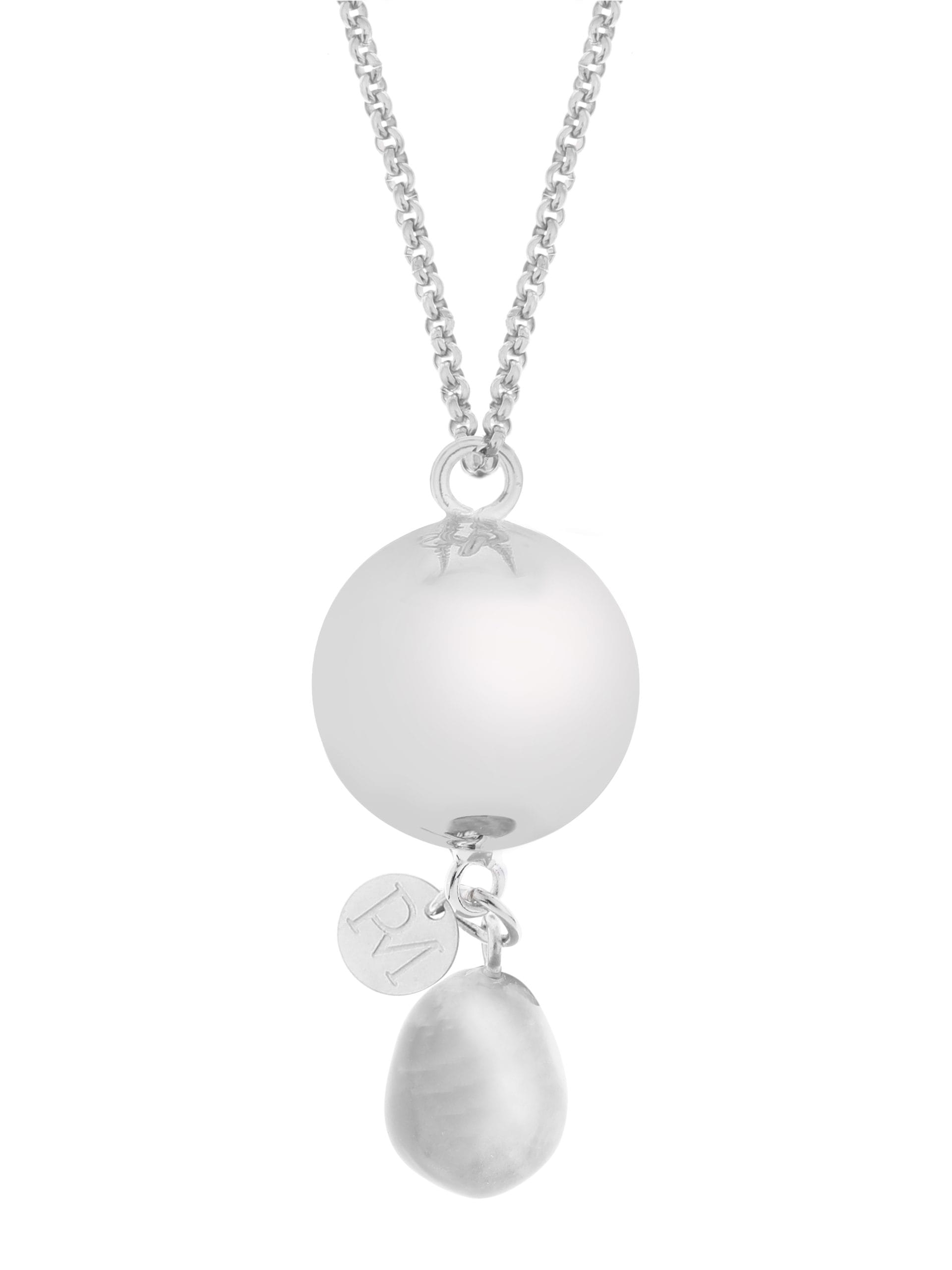 Linn grey agate | Bola zwangerschapsketting [ID-639]