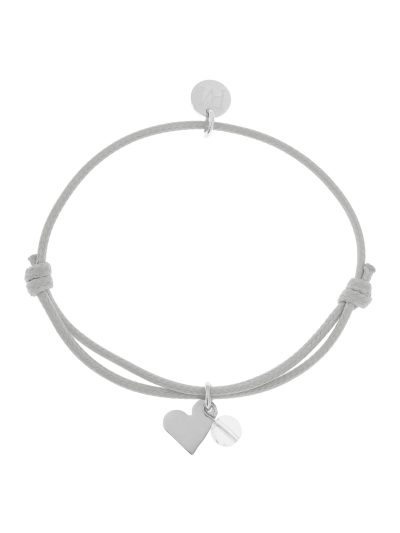 Armband Mea | heart/silver/grey/crystal [ID-588]