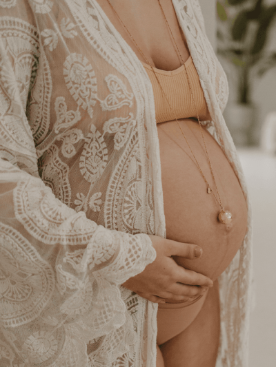 Fine pink/pink | Bola zwangerschapsketting [ID-491]