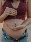 Holly ovaal silver | Bola zwangerschapsketting [ID-722]