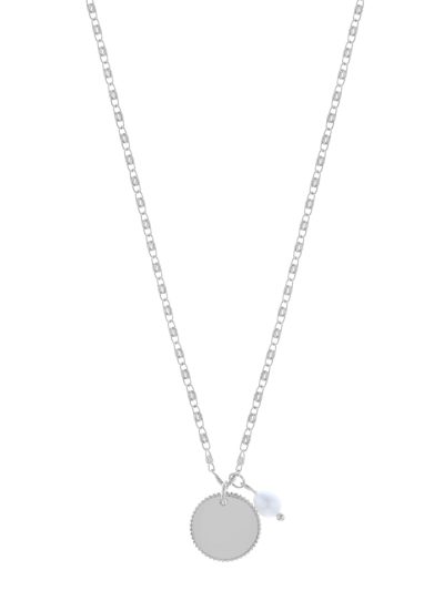 Schakelketting met parel | INITIALEN | gegraveerde sieraden